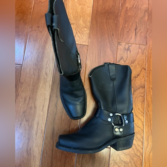 Black leather harness boots - Picture 4 of 11